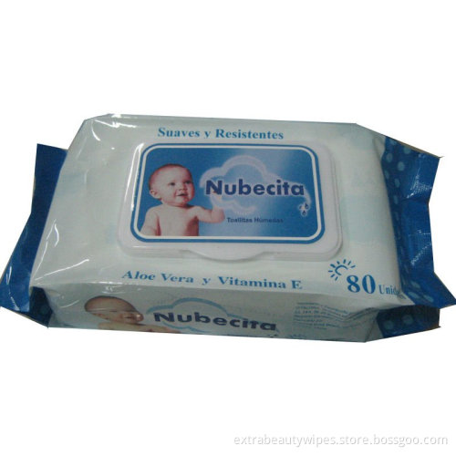 Lingettes antibactériennes pour bébé 80PCS avec couvercle en plastique